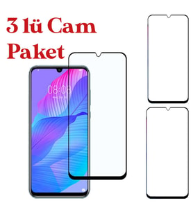 Huawei Y8P Uyumlu Tam Kaplayan 3D Seramik Nano Cam Ekran Koruyucu 3 lü Paket