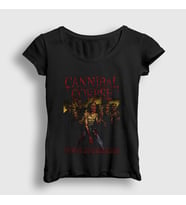 Presmono Kadın Siyah Evisceration Cannibal Corpse T-Shirt 32869tt