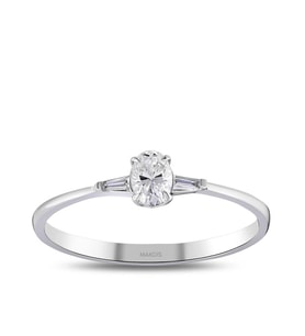 0.25 Karat Oval Pırlanta Yüzük