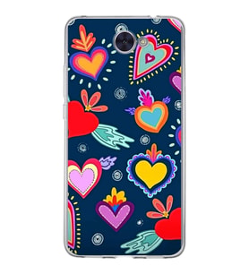 PrintiFy Huawei Y7 2017 ile Uyumlu 1mm Slim Fit Retro Renkler 3 Baskılı Şeffaf  Kılıf