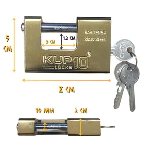 Kupa Kayar Milli Asma Kilit Sarı 80 mm.