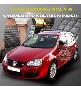 Volksvogen Golf 6 Antrasit Renk Tay Tüyü Cepli & Terletmez Sırtlı Oto Koltuk Minder Seti - Koltuk Koruma Kılıfı (ÖN & ARKA TAM SET)