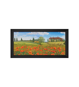 Manzara Temalı Kanvas Tablo 80 x 110 cm Siyah Çerçeve