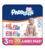 Paddlers Bebek Bezi 3 Numara Midi (4-9 Kg) 70 Adet – Jumbo Paket