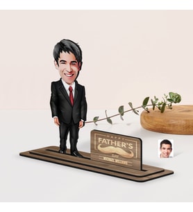 BK Gift Kişiye Özel 3D Kabartma İsimli Baba Karikatürlü Ahşap Biblo-8, Babaya Hediye, Babalar Günü Hediyeleri