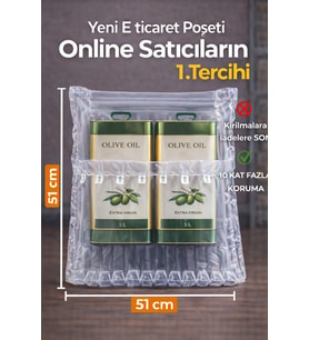 51X51 cm 50 adet (2X) 5 Lt Teneke İçin Havalı Kargo Poşeti Airbag