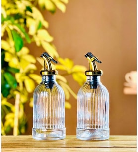 2 li Cam Şişeli Yağlık - Sirkelik Takımı - 200 ML