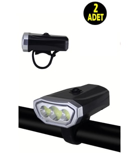 2 ADET Pilli 3 COB Ledli 500 Lumen Bisiklet Scooter Feneri -Bisiklet Aydınlatma Farı