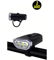 2 ADET Pilli 3 COB Ledli 500 Lumen Bisiklet Scooter Feneri -Bisiklet Aydınlatma Farı