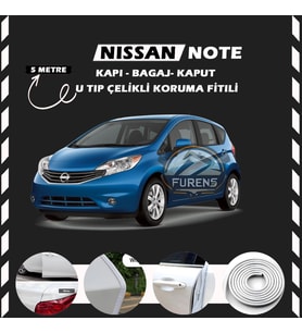 Nissan Note Oto Araç Kapı Koruma Fitili 5metre Parlak Beyaz Renk