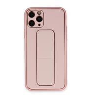 iPhone 11 Pro Kılıf Coco Deri Standlı Kapak - Pembe