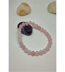 6 MM PEMBE KUVARS DOĞAL TAŞ BİLEKLİK