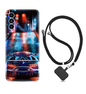 Samsung A23 A31 A32 A50 A51 A52 A53 A70 Kılıf Boyun Askılı Silikon Neon Cars 1724