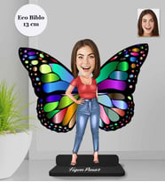Kişiye Özel Kelebek Kadın Ahşap Eco Biblo -1
