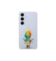Samsung Galaxy S24 ile uyumlu Splash ahtapot tasarımlı şeffaf silikon kılıf