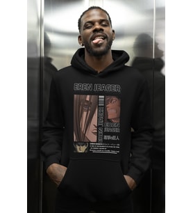 Eren Yeager Attack On Titan Baskılı Unisex Oversize Anime Karakter Hoodie