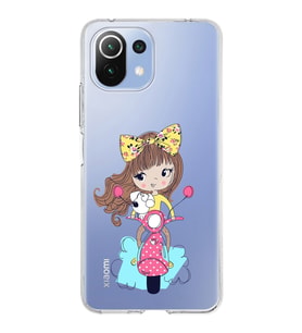 Xiaomi Mi 11 Lite Uyumlu Kapak Vespagirl Tasarımlı Şeffaf Silikon Kılıf