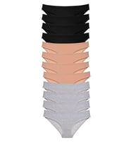Mulvxbrf Brf02 12 Adet Süper Eko Set Likralı Kadın Slip Külot Siyah Ten Gri (Mulvix)