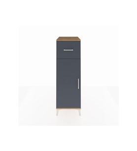 Kronos Dolap 2 Raflı Tek Çekmeceli Tek Kapaklı 44x59x134 Çam-Antrasit