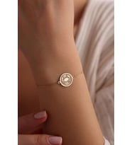 Kişiye Özel 925 Ayar Gümüş Yengeç Figürlü Bileklik (Gold)