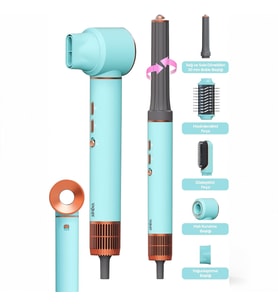 Sinbo Air Brush Saç Şekillendirme Cihazı - 5 Başlıklı - Mavi Renk
