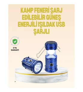 Mey İthalat® Katlanabilir USB Çıkışlı Kamp Feneri – Şarj Edilebilir, Dayanıklı ve Çok Fonksiyonlu