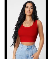 Fantezia Night Kadın Yeşil Kare Yaka Crop Top Bluz