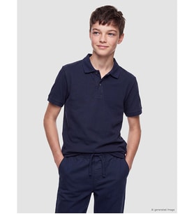 LCW Kids Lacivert Polo Yaka Kısa Kollu Basic Erkek Çocuk Tişört