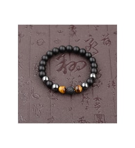 Erkek - Onix < Hematit < Kaplan Gözü < Lav Doğal Taşlı Elegant Bileklik  Handmade