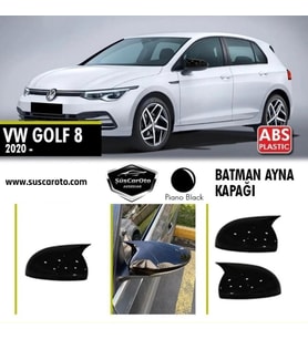 Vw Golf 8 2019 Sonrası Uyumlu Batman Yarasa Ayna Kapağı Piano Black ABS Plastik