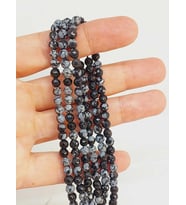 Kar Tanesi Obsidyen Taşı Dizi Faset Kesim 4-4.5mm aralığı