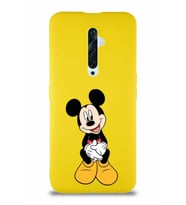 Oppo Reno 2Z Soft Premier Kapak Mickey Mouse-A Tasarımlı Silikon Kılıf - Sarı (Şeffaf)