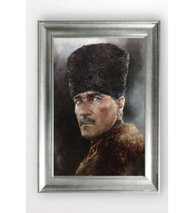 Gümüş Çerçeveli Atatürk Tablo cv733