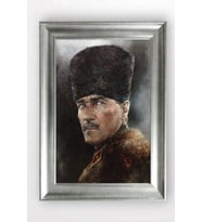Gümüş Çerçeveli Atatürk Tablo cv733