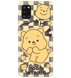Samsung Galaxy A31 Uyumlu Winnie The Pooh Desenli Şeffaf Telefon Kılıfı