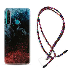Realme 5i 5 Pro 6i 7 Pro 8 Kılıf Boyun Asklı Rasta Silikon Red Blue Black Abstact 1386