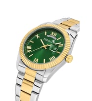 Polo Air Ay Gün Gösterge Takvimli Erkek Kol Saati Gold Gümüş Yeşil Renk PL-7076E8x (Yeşil-Altın)