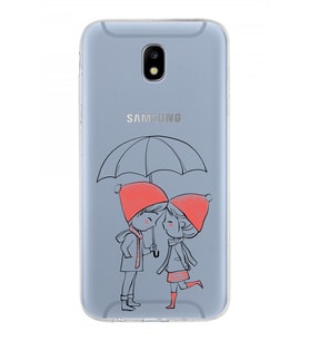 Samsung Galaxy J5 Pro Kapak Aşk Tasarımlı Şeffaf Silikon Kılıf