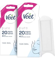 Lexroo Pure Hipoalerjenik Yüz Ağda Bandı, (2 x 20 Adet), Ağda Bandı, Tüy Alma