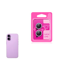 iPhone 17 Kamera Lens Koruyucu Renkli Elmas Taşlı Temperli Cam Koruyucu CL-06 Açık Mor