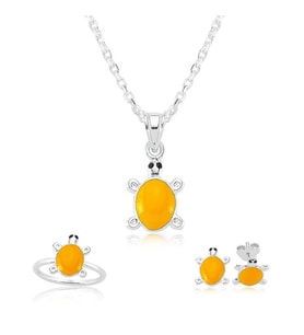 Gümüş Turuncu Kaplumbağa Çocuk Set