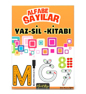 Alfabe Sayılar YAZ-SİL Kitabı (Türkçe Alfabe)
