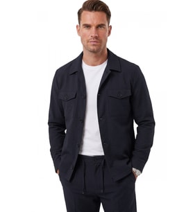 DeepSEA Lacivert Slim Fit Gofre Dokulu Yazlık Spor Takım Elbise – Yarım Astarlı Likralı 2’li Kombin 2604007