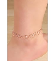 GÜMÜŞ ROSE ZİRKON TAŞLI GURMET ZİNCİR HALHAL (Rose-Beyaz)