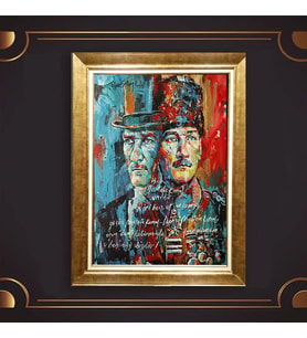 Altın Varaklı Çerçeveli Paspartulu Atatürk Tablo nl02A593 (Gold)
