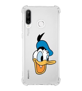 Huawei P30 Lite  Köşe Korumalı Antişok Kapak Donald Duck Tasarımlı Şeffaf  Kılıf