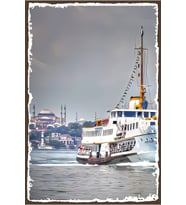 İstanbul Vapur Retro Ahşap Poster Özel İstanbul Koleksiyonu -hbb