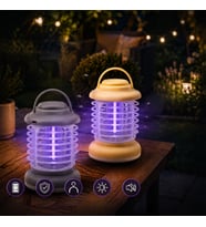 360° Korumalı UV Işıklı Sinek Kovucu - Kamp Tipi - Şarjlı Fener