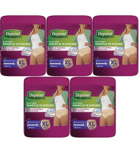 Depend Emici Külot Hasta Bezi XL Extra Büyük 45 Adet (5PK*9)