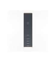 Hyperion Dolap 4 Raflı 5 Çekmeceli 2 Kapaklı 60x44x243 Çam-Antrasit